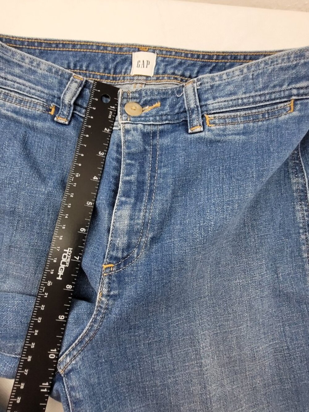 GAP Jeans Womens 4/27 Blue Stretch Denim High Rise Wide Leg Crop fits 29x26 - Picture 7 of 13